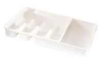 Лоток для кухонных принадлежностей пластмассовый (33х29,5/51,5х6 см; белый)