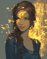 Картина по номерам с золотыми красками "Голубые глаза" (400х500 мм)