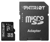 Карта памяти microSDXC 64GB Patriot LX (с адаптером)