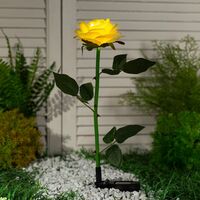 Светильник садовый на солнечной батарее "Роза жёлтая"