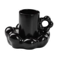 Чашка с блюдцем "Ромашка" (чёрный)