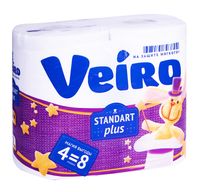 Туалетная бумага "Veiro. Standart Plus" (4 рулона)