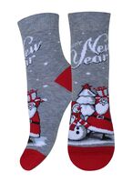 Носки детские "Санта и снеговик" (серый меланж)