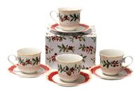 Набор чашек с блюдцами "Новогодний" (8 предметов)