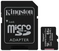 Карта памяти microSD 64GB Kingston SDCS2 (с адаптером)