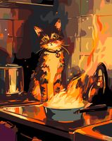 Картина по номерам "Инцидент на кухне" (400х500 мм)