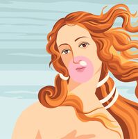 Картина по номерам "Венера со жвачкой" (200х200 мм)