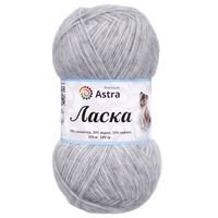 Пряжа "Ласка №901" (100 г; 370 м; светло-серый)
