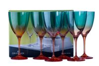 Набор бокалов для вина "Kate" (6 шт.; 400 мл; зелёно-красный)