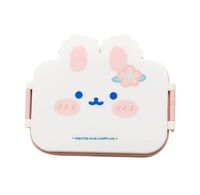 Ланч-бокс "Кролик с цветком" (розовый)