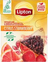 Чай черный "Lipton. Citrus Strawberry" (20 пакетиков)