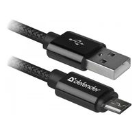 Кабель Defender USB08-03T PRO USB2.0, AM-MicroBM, 2.1А, 1 м (чёрный)