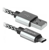 Кабель Defender USB09-03T PRO USB2.0, AM-Type-C, 2.1А, 1 м (белый)