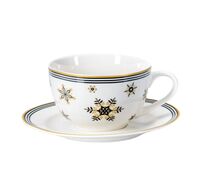 Чашка с блюдцем "Золотые снежинки" (250 мл)