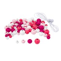 Набор деревянных бусин "Розовый микс" (90 шт.)