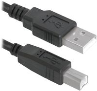 Кабель Defender USB04-10 USB2.0, AM-BM, 3 м (чёрный)