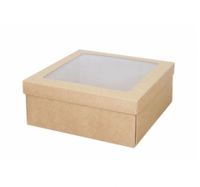 Подарочная коробка крафтовая с окном (25х25х12 см)