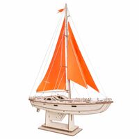 Сборная деревянная модель "Парусная Яхта. Оранжевый бриз"