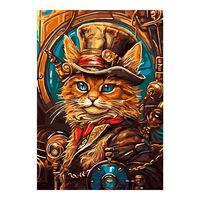Картина по номерам "Кот-стимпанк" (200х285 мм)