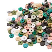 Бусины из полимерной глины "Колечки" (6 мм; хаки микс)