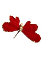 Ёлочное украшение "Бабочка красный бархат"