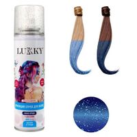 Спрей-краска для волос "Lucky" (150 мл; синий с блёстками)