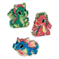 Набор для вышивания на пластиковой канве "Магниты. Дракончики" (55х70 мм)