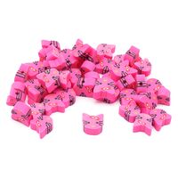 Бусины из полимерной глины "Ярко-розовые кошечки" (50 шт.)