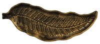 Блюдо деревянное "Винтажный лист" (280х100х15 мм; золотое)
