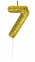 Свеча для торта "Цифра 7" (золотой)
