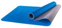 Коврик для йоги "FM-201" (173x61x0,4 см; синий/серый)
