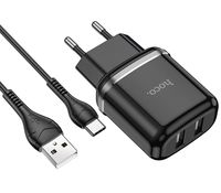 Сетевое зарядное устройство Hoco N4 с кабелем Type-C (чёрное)