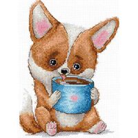 Набор для вышивания "Кофеманы. Корги" (110х150 мм)