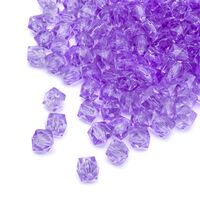 Бусины пластиковые "Граненый куб" (10 мм; лавандовый)