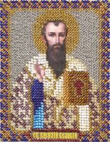 Вышивка бисером "Икона Святого Василия Великого" (85х105 мм)