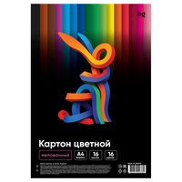 Картон цветной мелованный "BG" (А4; 16 цветов; 16 листов)