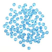 Бусины пластиковые "Граненый круг" (8 мм; 90 шт.; бирюзовый)