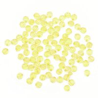 Бусины пластиковые "Граненый круг" (8 мм; 90 шт.; желтый)