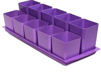 Набор горшков для цветов и рассады с поддоном и выдвижным дном "Двухуровневый" (фиолетовый)