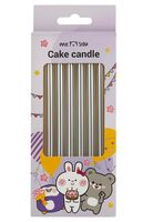 Набор свечей для торта "Straight silver" (6 шт.)