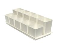 Набор горшков для цветов и рассады с поддоном и выдвижным дном "Двухуровневый" (белый)