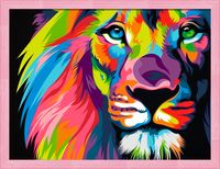 Алмазная вышивка-мозаика "Красочный лев" (40х30 см)