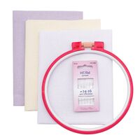 Набор цветной канвы "Bestex" (50х50 см; белый, кремовый, сиреневый)