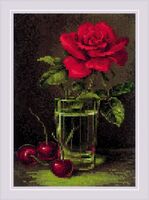 Вышивка крестом "Роза и черешня" (150х210 мм)