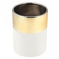 Кашпо "Гламур" (0,88 л; бело-золотой)