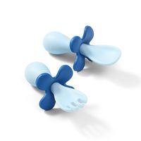 Набор для кормления "BabyOno" (вилка, ложка в футляре; синий)