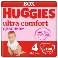 Подгузники "Huggies Ultra Comfort 4. Girl" (8-14 кг; 100 шт.)