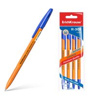 Набор ручек шариковых синих "R-301 Stick Orange" (0,7 мм; 4 шт.)