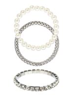 Набор браслетов "Стиль" (белый в серебре)