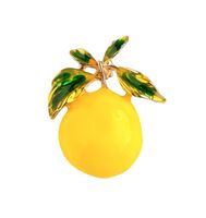 Брошь "Лимон" (жёлто-зелёный в золоте)